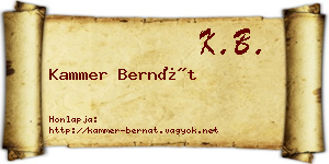 Kammer Bernát névjegykártya